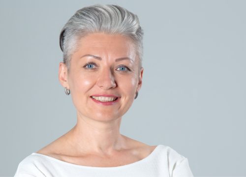 Middle woman with graying hair