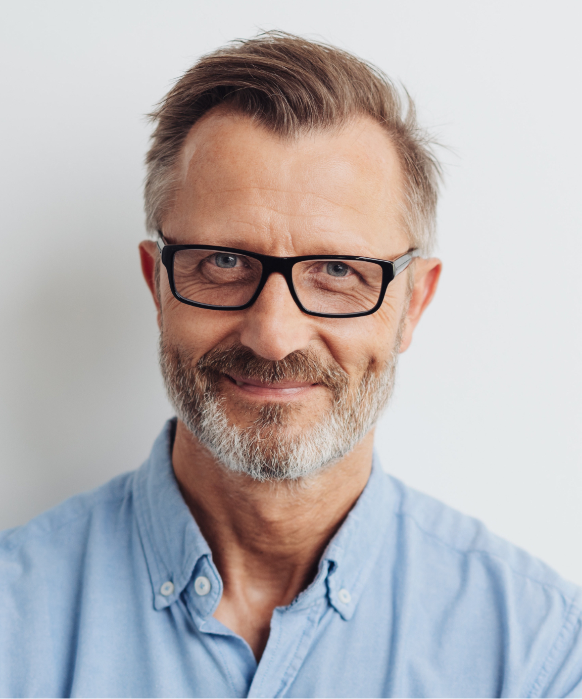 Older man wearing glasses