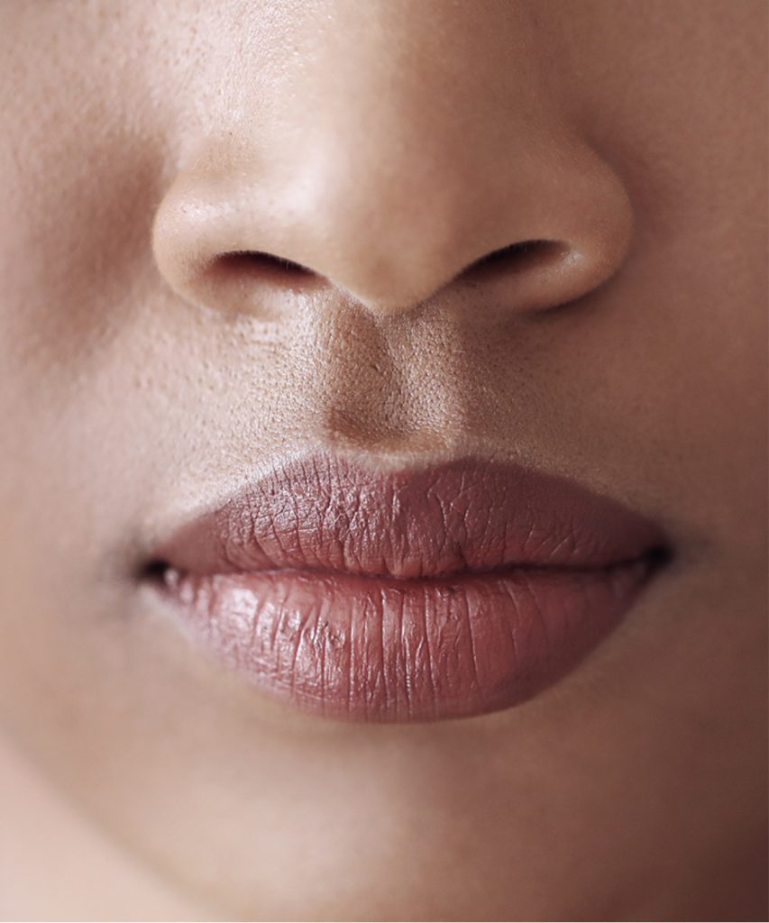 Close-up on a woman's lips