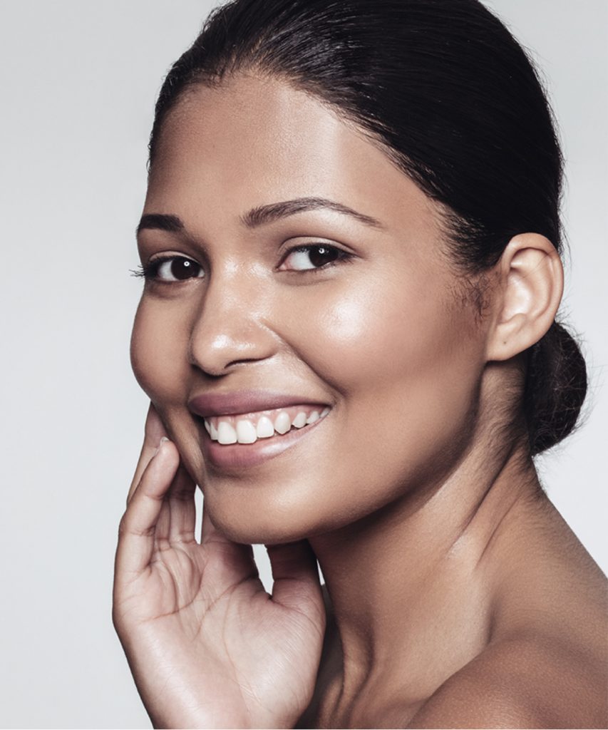 Smiling woman with great skin