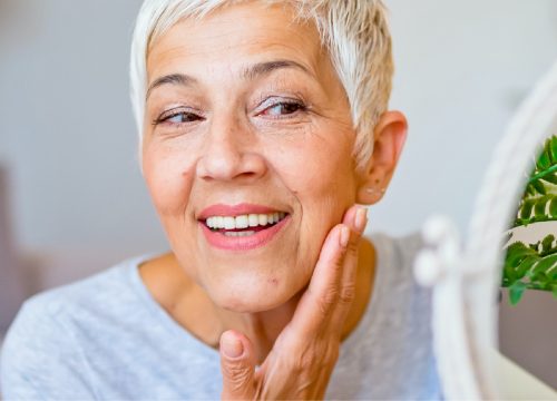 Older woman with marionette lines