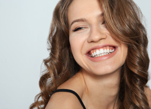 Smiling woman with brown hair