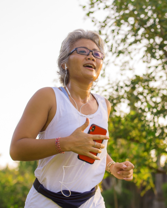 Older woman on a jog